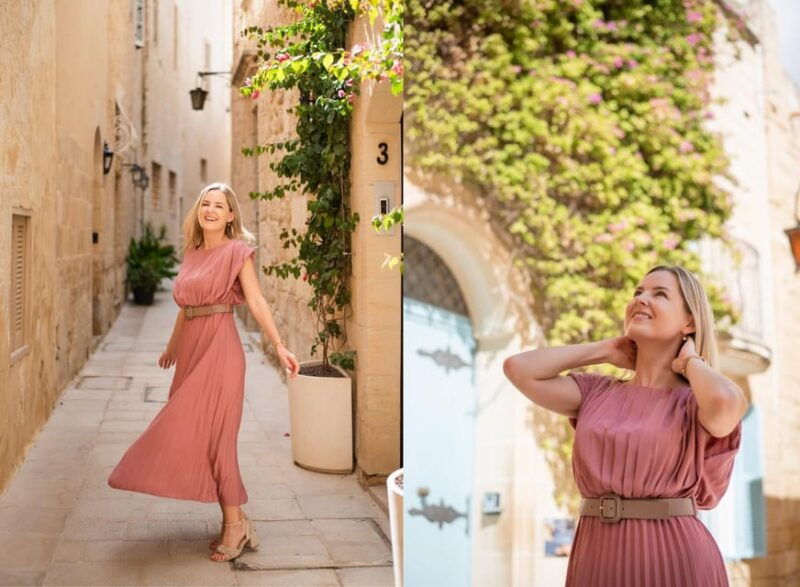 Mdina Professional Photoshoot 45 min over 70 digital Photos - Discover the Charm of Mdina with a 45-Minute Professional Photoshoot