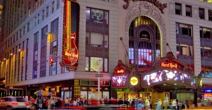 Meal at Hard Rock Cafe New York Times Square - Rock n Roll Memorabilia Collection