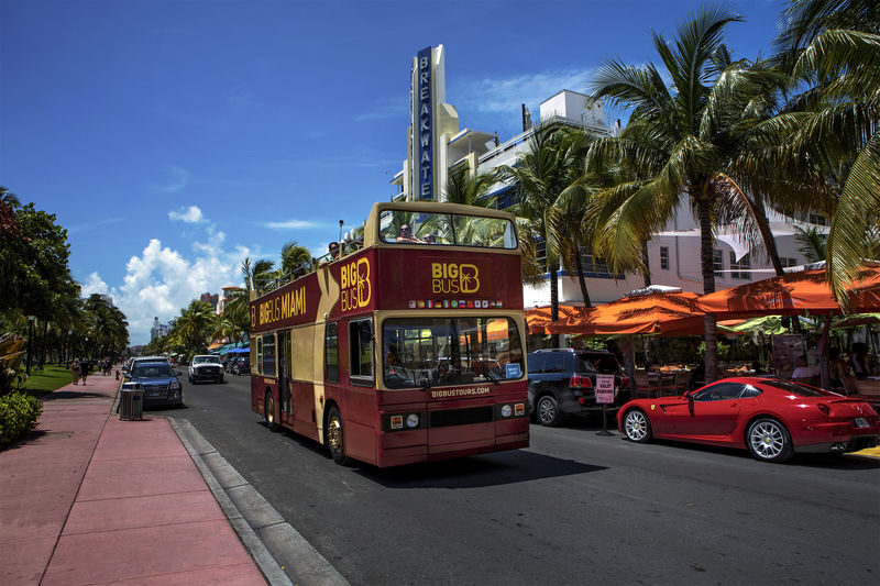 Miami Open-Top Night Bus Tour - Key Biscayne Bridge: the skyline from across the water