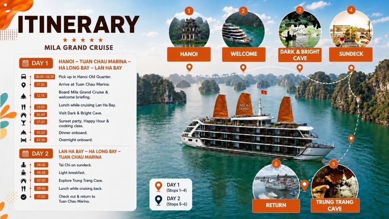 Mila Grand 2D1N Cruise: Ha Long Bay & Lan Ha Bay Tour - What your cabin and included services add