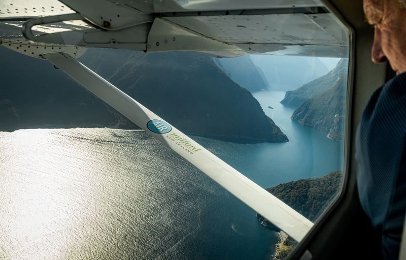 Milford Sound Scenic Flight & Cruise from Queenstown - A small-boat cruise close to Stirling Falls