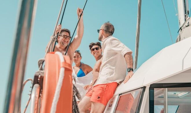 Milos: Full-Day Premium Catamaran Cruise Kleftiko & Polyegos - Onboard Amenities