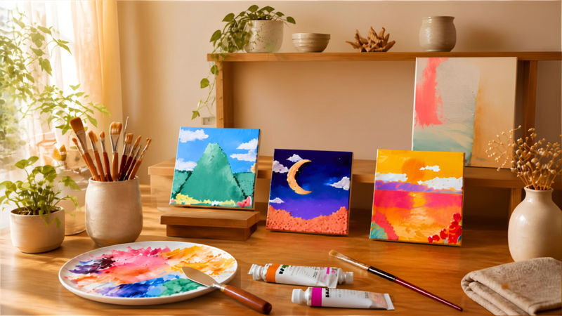 Mini Canvas Backdrop Painting - A small art class, not another sightseeing stop