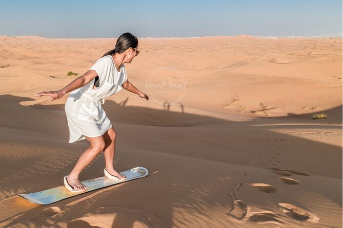 Morning Desert Safari With Camel Ride and Sandboarding in Dubai - Thrilling Sandboarding Adventure