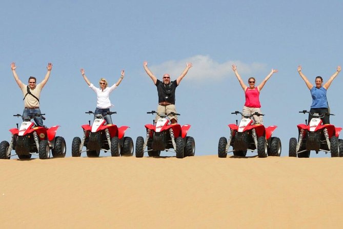 Morning Red Dunes Desert by Quad Bike, Dune Bashing, Camel Ride & Sandboarding - Thrilling Quad Bike Adventure in the Lahbab Desert