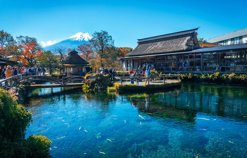 Mount Fuji Classic Day Tour: Arakurayama Sengen Park/5th Station & Lake Kawaguchiko for Cherry Blossoms in Spring and Autumn Leaves in Autumn. Round trip from Tokyo. Hotel pickup and drop-off can be added. (Chinese service) - Lawson: a familiar storefront with an unusual backdrop