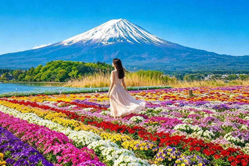 Mount Fuji Day Trip: Lawson & Ten梯 Town & Asama Shrine & Lake Yamanaka & Oshino Hakkai (Departing from Tokyo) - Oishi Park: Seasonal Flowers beside Lake Kawaguchi