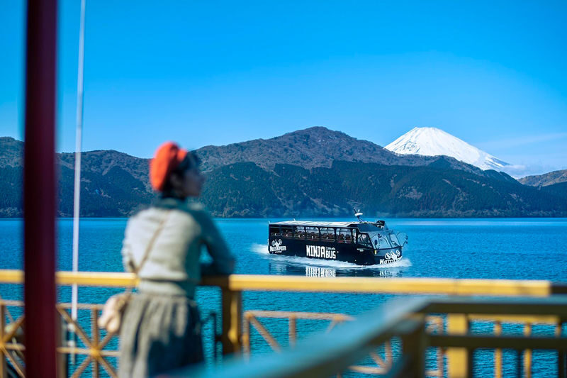 Mount Fuji & Hakone | Owakudani & Hakone Shrine & Lake Ashi Water Torii & Amphibious Ninja Bus | Pirate Ship Experience Day Trip - Swan Beach and Kawaguchiko’s familiar stop