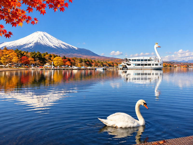 Mount Fuji Lawson Check-in Twin Lakes Day Tour-Departing from Tokyo: Lake Yamanaka & Lake Kawaguchiko Autumn Leaves Corridor & Narusawa Ice Cave & Handicraft Experience (Lunch upgradeable to Kobe beef, etc.) - The Kawaguchiko Lawson stop: a famous photo, on a short clock