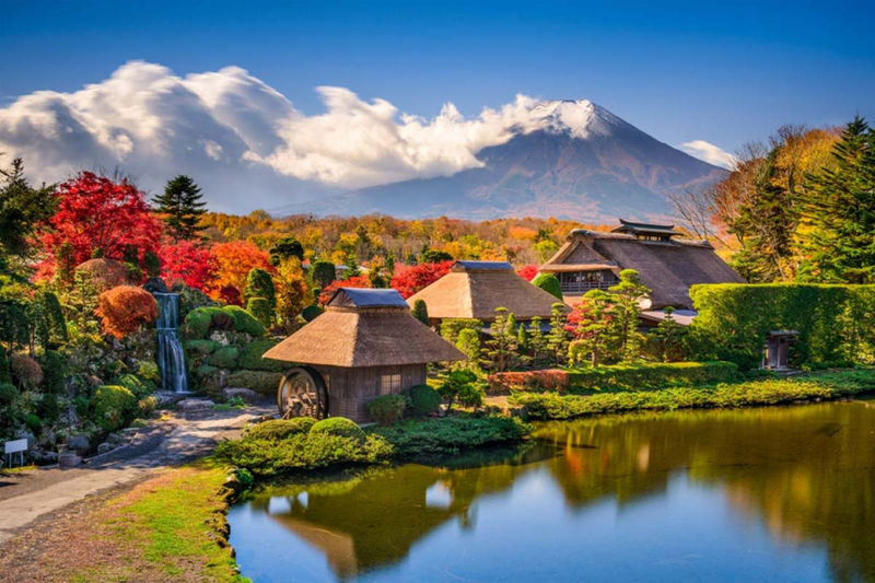 Mt. Fuji Small Group Day Tour: Lake Kawaguchiko Oishi Park & Arakurayama Sengen Park & Oshino Hakkai & Hikawa Clock Shop & Popular Lawson (Departing from Tokyo, optional hotel pick-up and drop-off) - Hikawa Clock Shop: Fuji at the end of the street