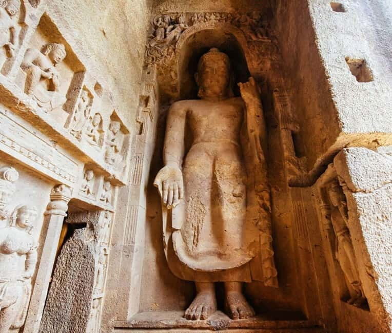 Mumbai: Buddhist Kanheri Caves with Golden Pagoda Temple - Discovering the Kanheri Caves