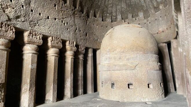 Mumbai: Kanheri Caves and The Golden Pagoda Temple - Panoramic Views of Mumbai