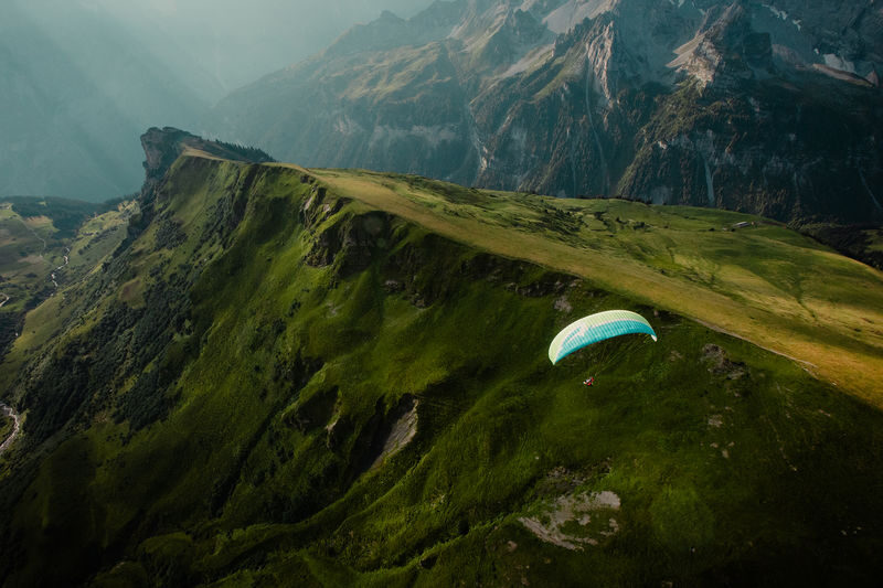 Murren - Lauterbrunnen Paragliding Tandem Flights - The panorama: Gimmelwald, Mürren and waterfalls