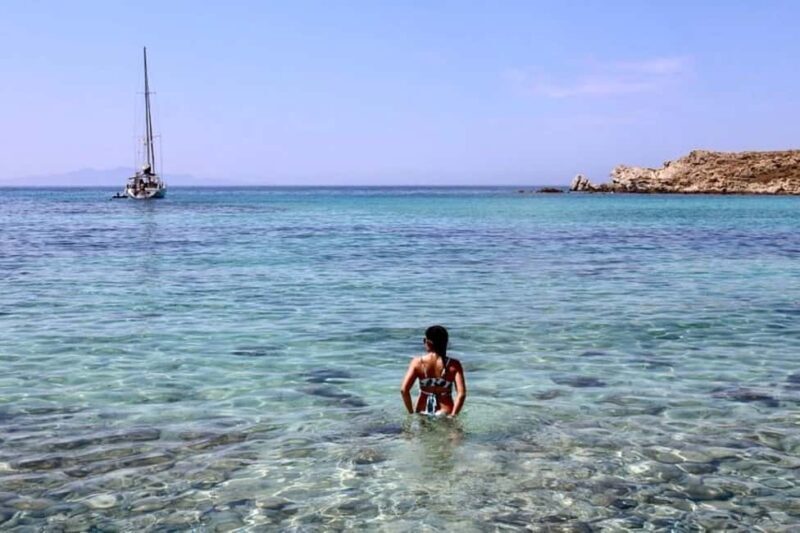 Mykonos: Sunset Sail Cruise to Rhenia, Beach Hopping, Dinner - Beach Hopping and Rhenia Island