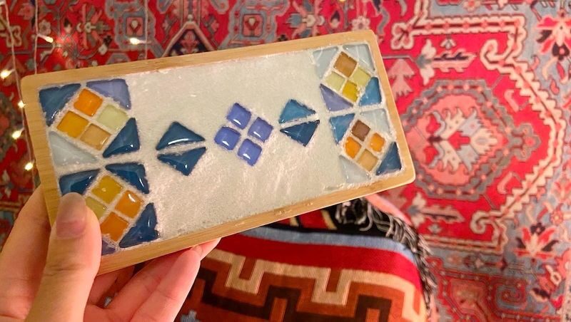 Myosotis Flower - Mosaic Coaster Workshop | Kwun Tong - A small coaster, with room for your own idea