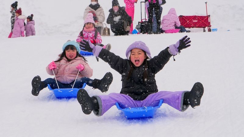 Nagoya Bokuka no Sato & Gujo Hachiman Day Trip (including hot spring experience) - Snow play at Bokka no Sato