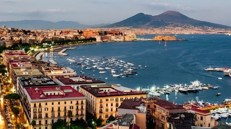 Naples hop-on hop-off bus by Tramvia Napoli - Piazza del Plebiscito, the waterfront, and the hill roads