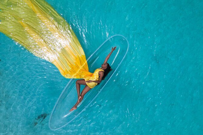 Nassau Clear Kayak Drone Photoshoot- Floating Dress - An In-Depth Look at the Nassau Clear Kayak Floating Dress Photoshoot