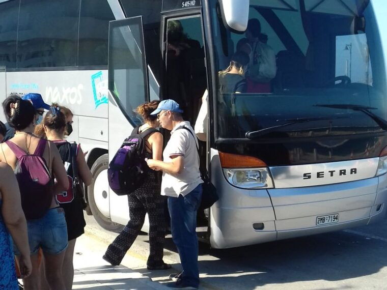 Naxos: Highlights Bus Tour with Free Time for Lunch and Swim - Transportation and Group Atmosphere