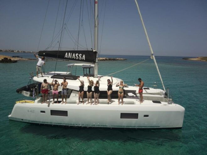 Naxos: Private Sunset Catamaran Cruise With Dinner - Onboard Amenities
