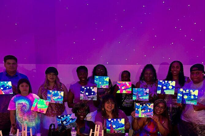NEON Starry Night Sip and Paint Experience - Detailed Breakdown of the Experience