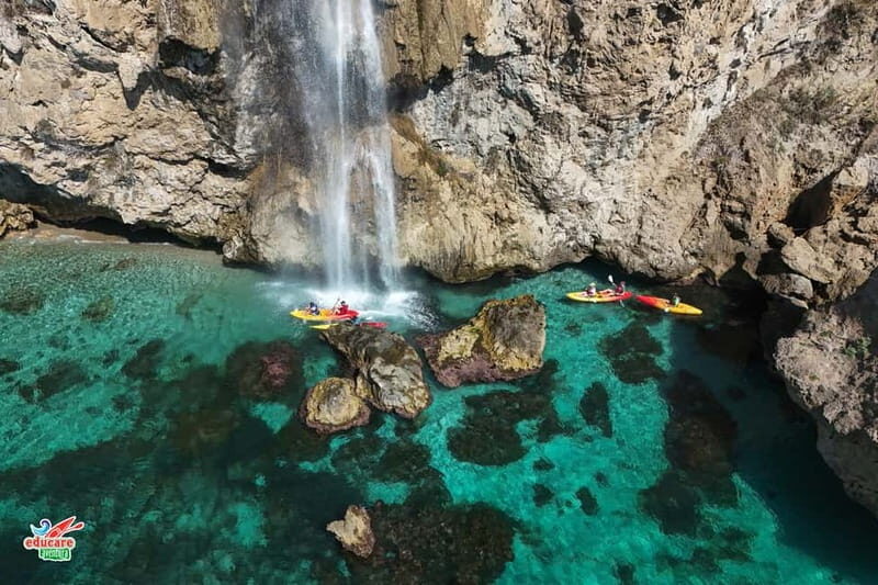 Nerja: Self-Guided Kayak Tour. Maro Waterfall. Support boat for the route. - An In-Depth Look at the Nerja Self-Guided Kayak Experience
