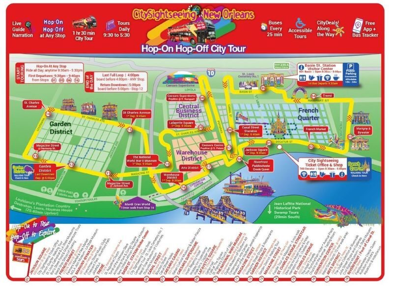 New Orleans Hop-On Hop-Off Bus by City Sightseeing - A useful route through several New Orleans districts