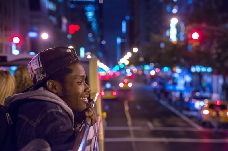 New York Open-Top Night Bus Tour - Times Square starts the two-hour route