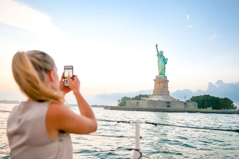 New York Statue of Liberty Cruise and St. Patricks Cathedral Tour - A close harbor pass, not an island landing