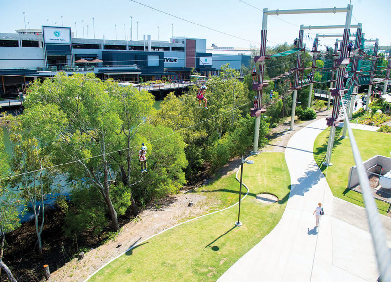 Next Level High Ropes Course in Maroochydore - The creek ziplines are the signature moment