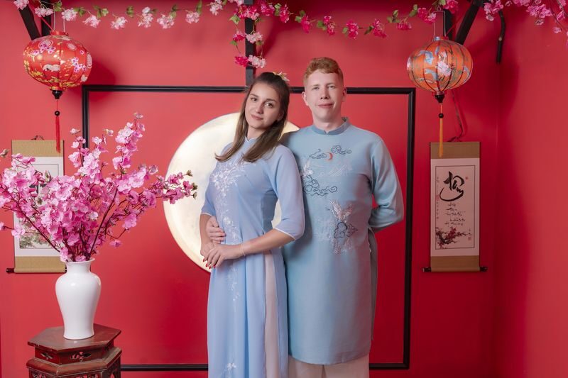 Nha Trang Ao Dai Photoshoot by My Ao Dai Studio - Choosing an ao dai and checking its condition
