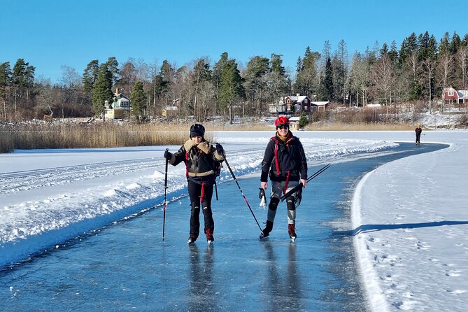 Nordic Ice Skating on a Frozen Lake in Stockholm - Equipment Needed