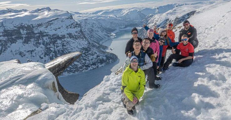 Odda: Trolltunga Winter Snowshoe Hike - Snowshoeing at Trolltunga