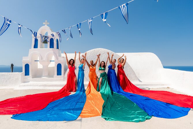 Oia Flying Dress Photoshoot Santorini - What to Wear and Bring for Your Flying Dress Photoshoot