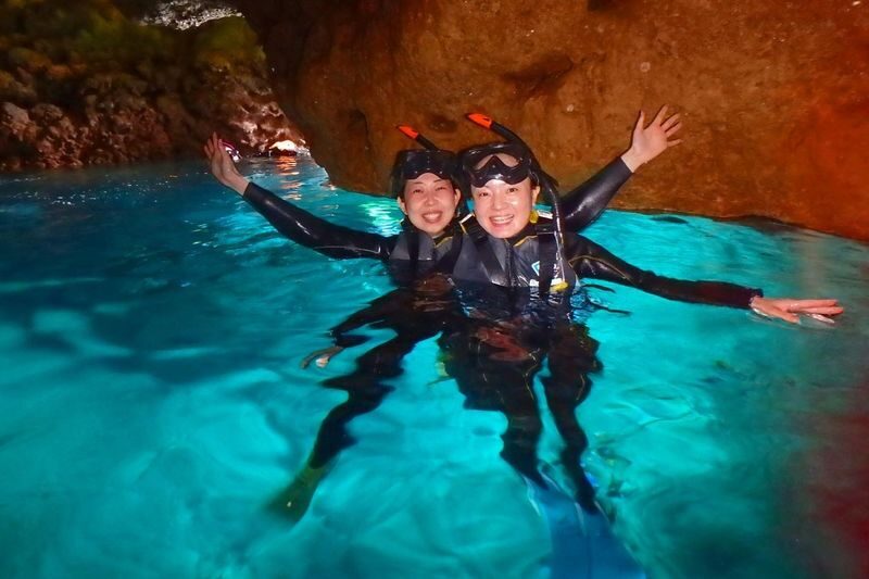 Okinawa: Blue Cave Snorkeling & Diving Experience - Blue water, with a practical way in