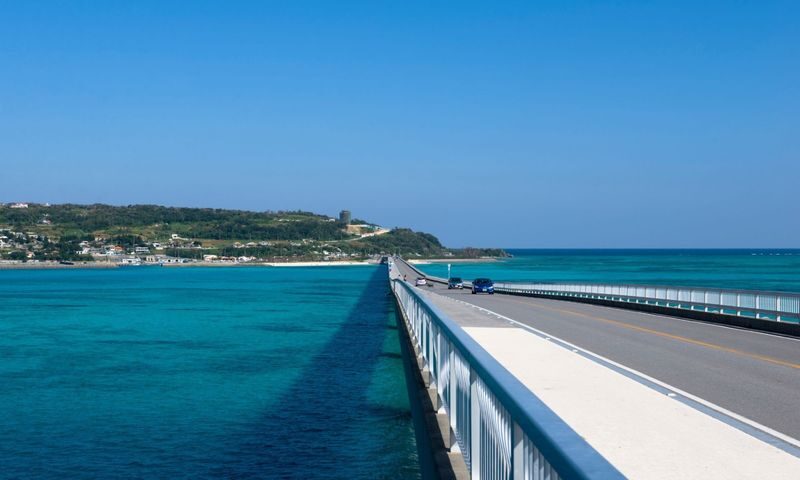 Okinawa Churaumi Aquarium & Kouri Island Full-Day Tour - Cape Manzamo: a cliffside view with a short clock