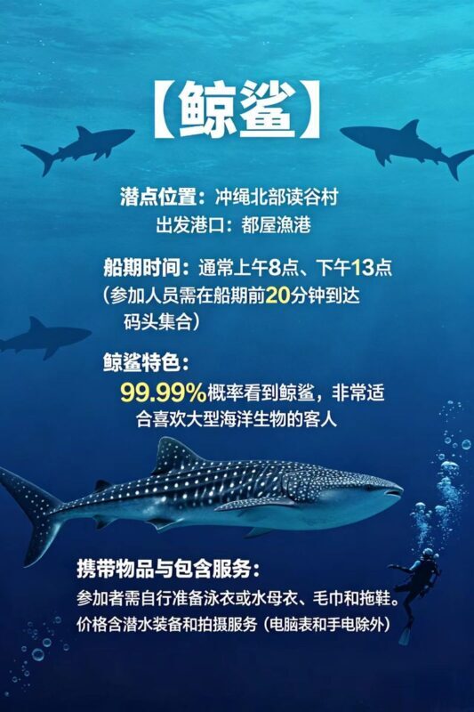 Okinawa Snorkeling/Diving Experience: Blue Cave, Whale Shark, Kerama Islands (Chinese/English Instructor + Equipment Included + Photography) - Three Okinawa outings, three different reasons to go