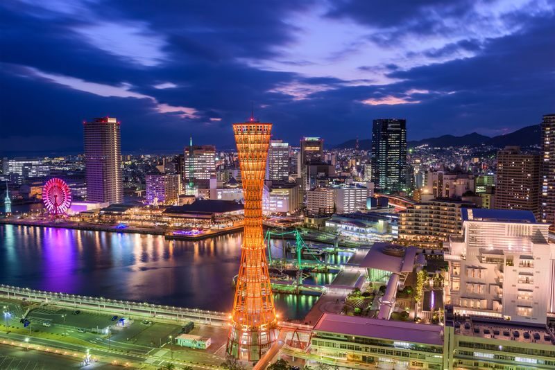 Osaka Kobe Suma Seaworld & Rokko Garden Terrace Full-Day Tour with Night View - Sunset and Kobe’s waterfront after dark
