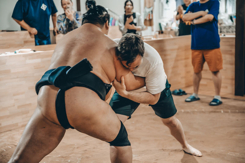 Osaka: Sumo Experience and Show: Ex-Pro Wrestlers & Ring Challenge - Who will enjoy this most