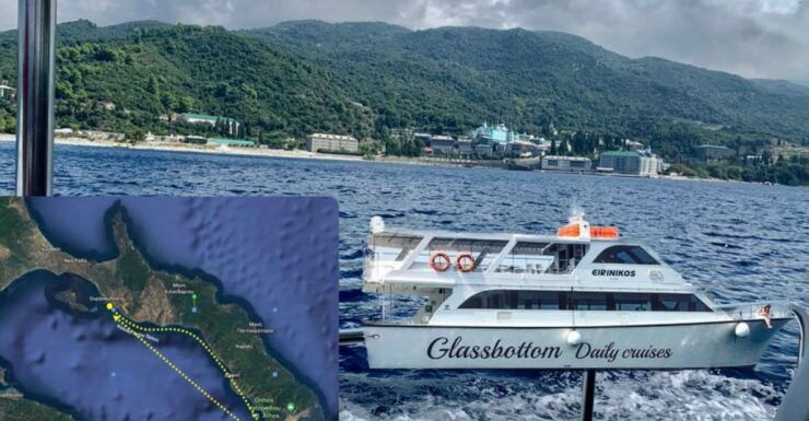 Ouranoupoli: Mount Athos Sightseeing Glass-Bottom Boat Tour - Onboard Experience