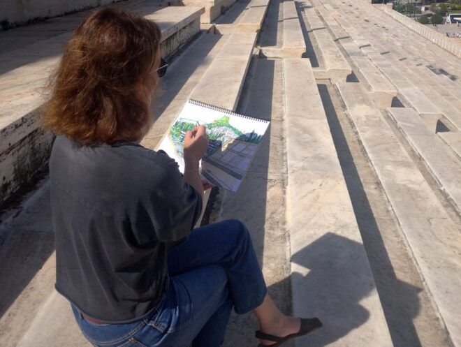 Outdoor Drawing Class in Modern Athens; Pangrati, Metz.. - Weather Contingency Plan