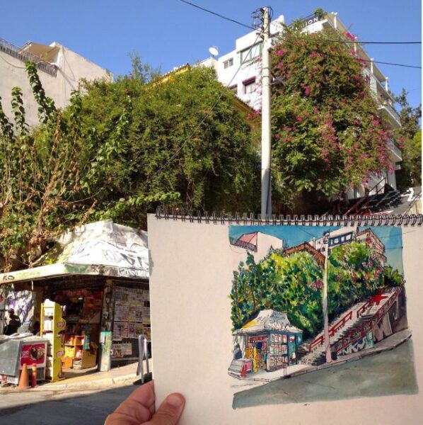 Outdoor Drawing Class in Modern Athens; Pangrati, Metz.. - The Sum Up