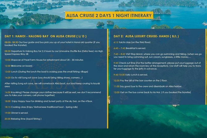 Overnight Luxury 5 Star Alisa Cruise With Meals, Kayak or Bamboo Boat - Pricing and Booking Information