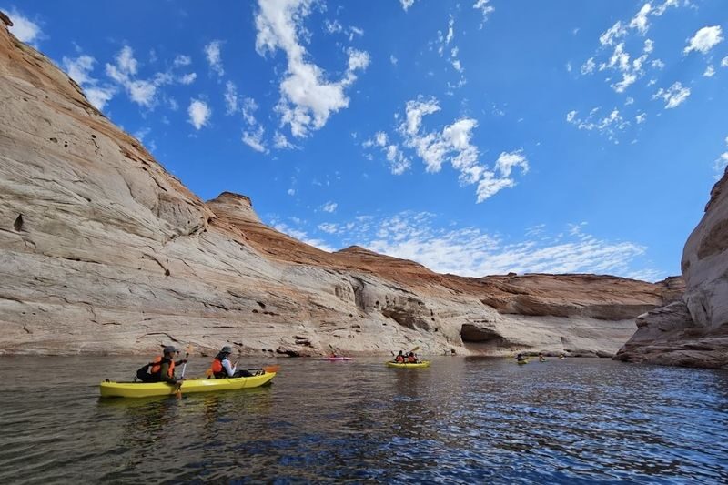 Page/Lake Powell: Guided Kayak & Water Antelope Canyon Tour - Paddling across Lake Powell