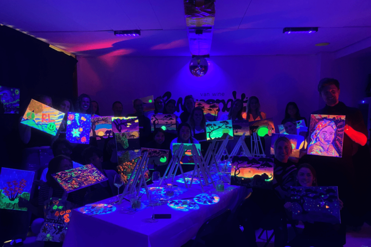 Paint and Sip in the Dark at Rembrandt Van Wine Amsterdam - Unique Painting Experience