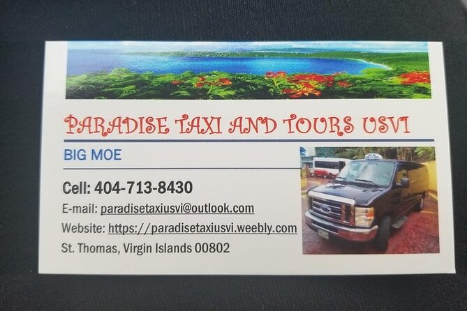 Paradise Taxi & Tours USVI- St Thomas Airport Transportation to Crown Bay Marina - Overview and Booking Details