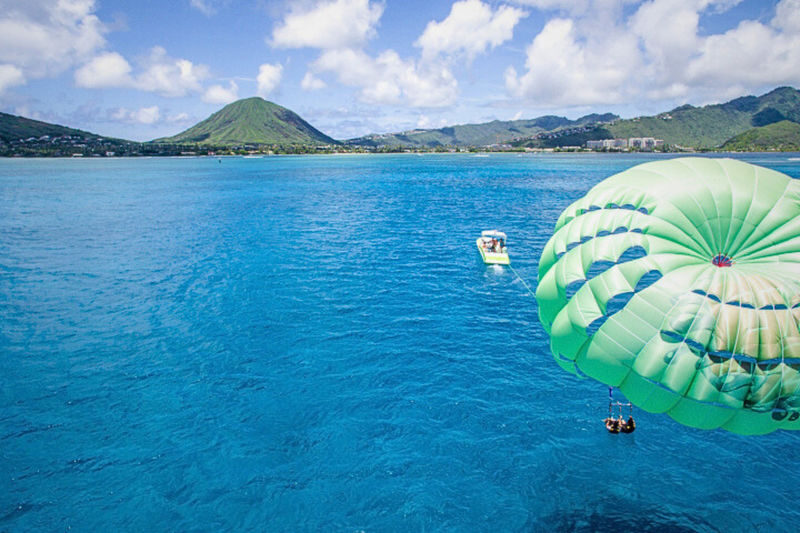 Parasailing in Oahu - Maunalua Bay is part of the experience