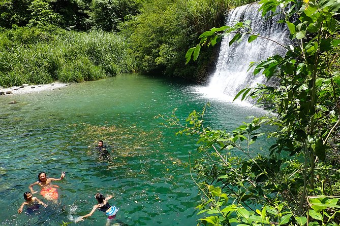 Parent-Child River Tracing Laoxi Secret Waterfall Picnic / Group of Four - Enjoying a Delicious Picnic by the Waterfall