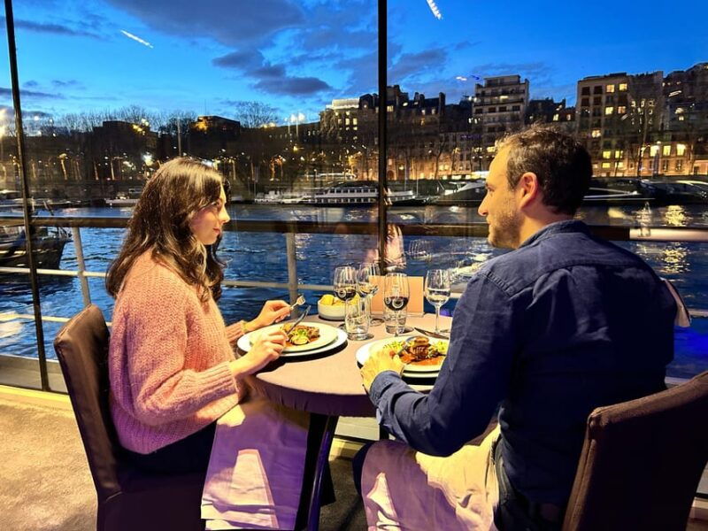 Paris: 3-Course-Dinner Cruise With Wine on the Seine River - Departure and Scenic Route