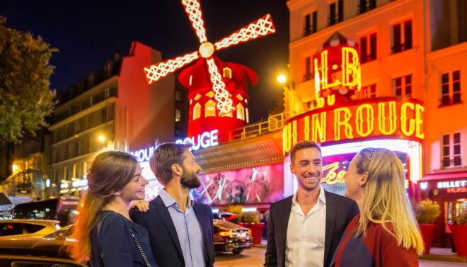 Paris: Evening Sightseeing Tour and Moulin Rouge Show - Moulin Rouge Show Experience